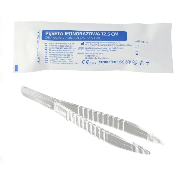 Sterile Pinzette h.u. 12,5 cm transparent